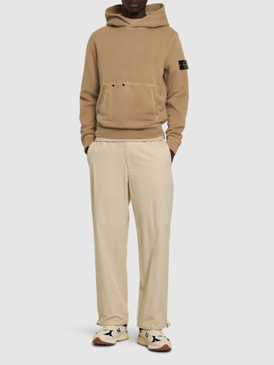 Stone Island: Cotton hoodie - Biscotto - men_1 | Luisa Via Roma