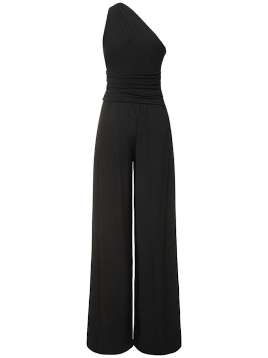 One-shoulder jersey jumpsuit