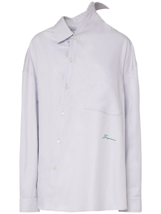 Jacquemus: La Chemise Cuadro poplin overshirt - women_0 | Luisa Via Roma