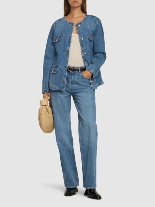 ANINE BING: Janet cotton denim jacket - women_1 | Luisa Via Roma