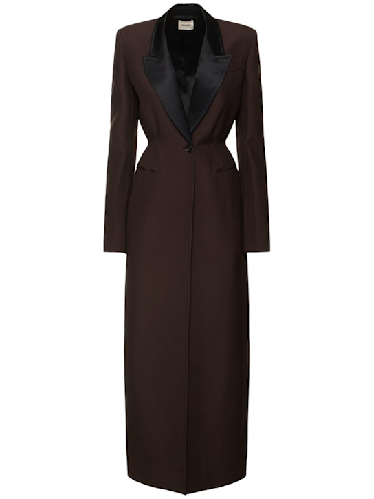 Khaite: Bellow viscose blend long coat - women_0 | Luisa Via Roma