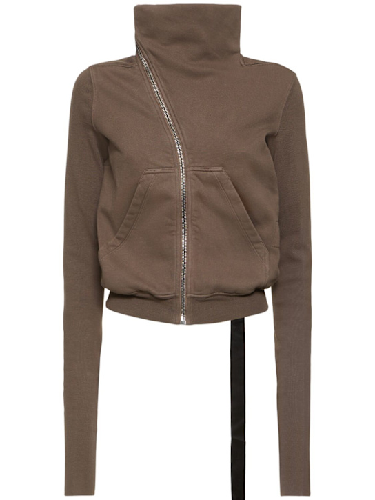 Rick Owens DRKSHDW: Mountain jersey turtleneck sweatshirt - women_0 | Luisa Via Roma