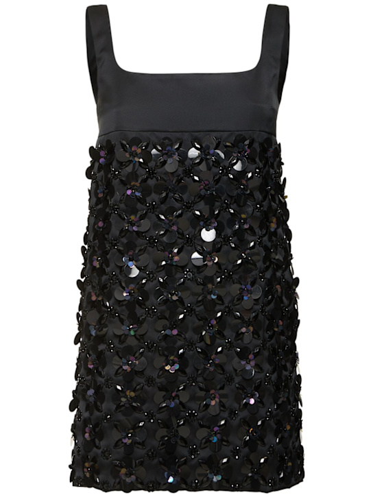 Des Phemmes: Embellished duchesse mini dress - Black - women_0 | Luisa Via Roma