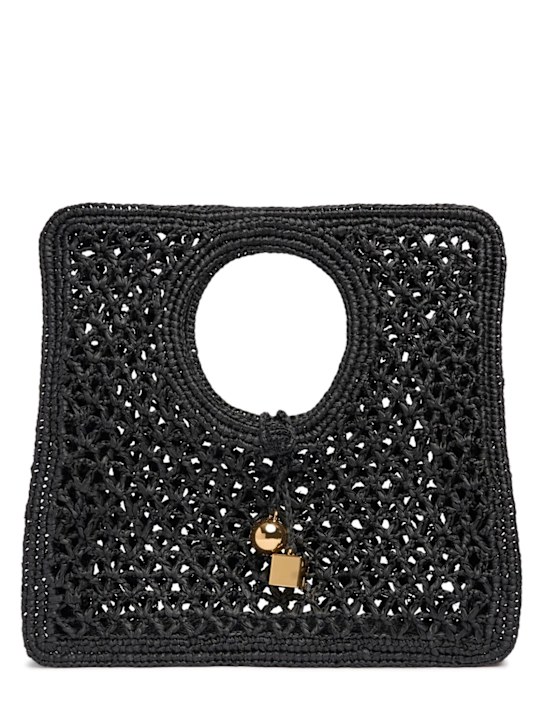 Jacquemus: Le Petit Carre Spiaggia raffia tote bag - women_0 | Luisa Via Roma