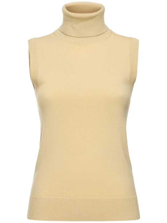 Michael Kors Collection: Cashmere turtleneck vest - Yellow - women_0 | Luisa Via Roma