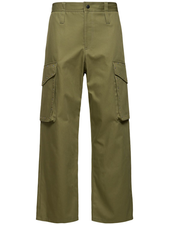 MSGM: Solid cotton gabardine pants - men_0 | Luisa Via Roma