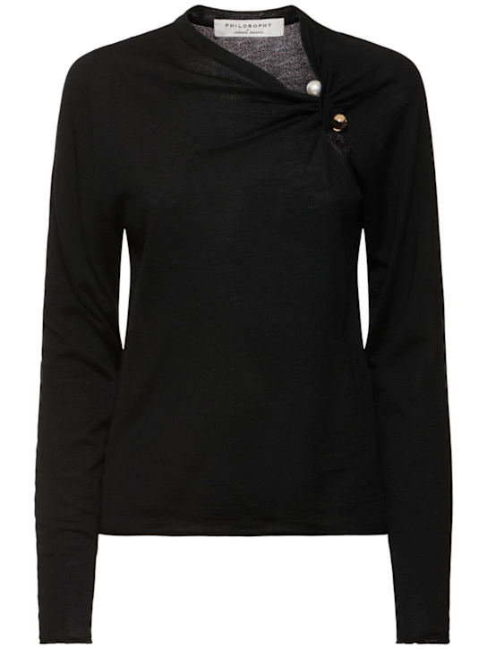 Philosophy Di Lorenzo Serafini: Embellished wool sweater - women_0 | Luisa Via Roma