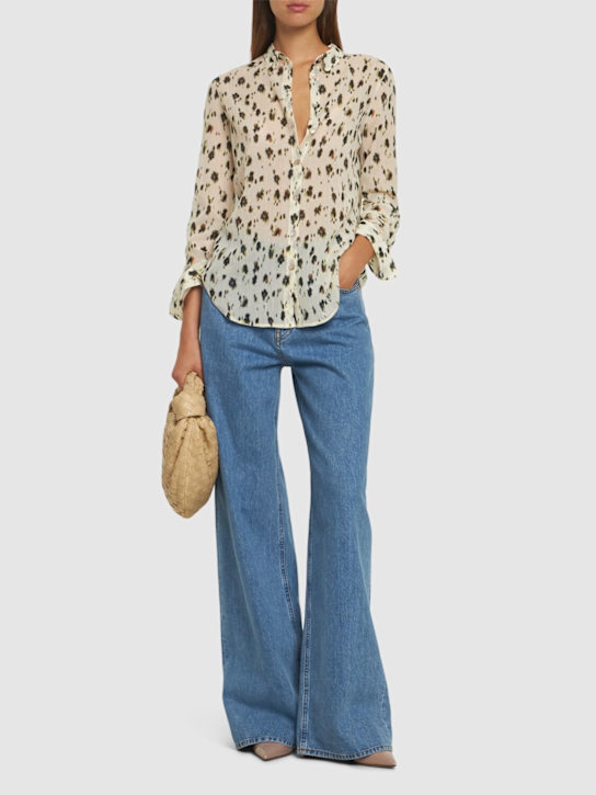 Forte_forte: Les Fleurs Camou print voile shirt - women_1 | Luisa Via Roma