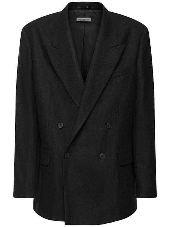 Dries Van Noten: Bishop wool flannel blazer - men_0 | Luisa Via Roma
