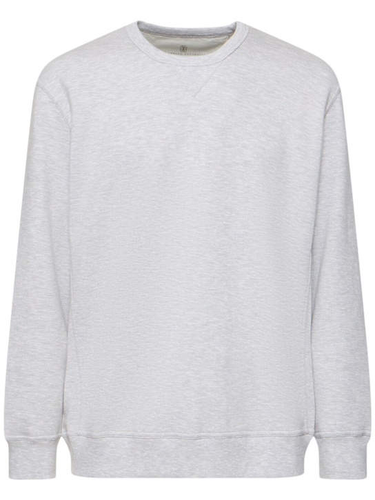 Brunello Cucinelli: Fine crewneck sweatshirt - men_0 | Luisa Via Roma