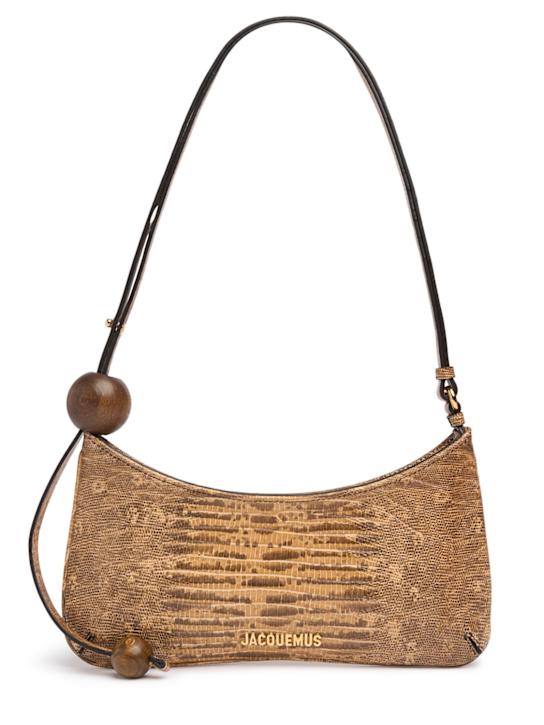 Jacquemus: Le Bisou Perle embossed leather bag - Beige - women_0 | Luisa Via Roma