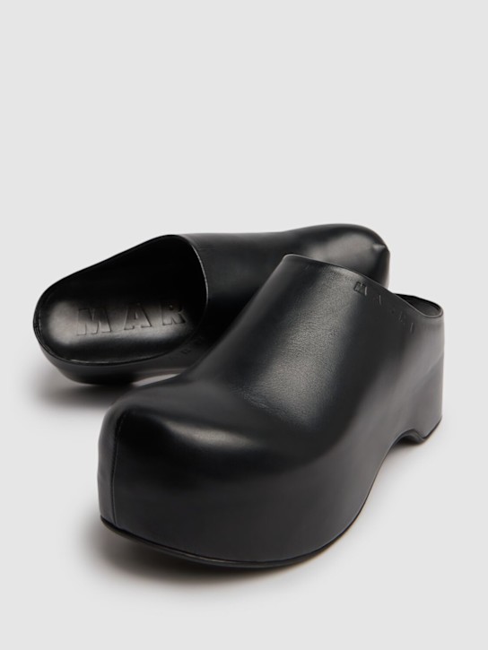 Marni: 50mm Leather sabot wedges - women_2 | Luisa Via Roma