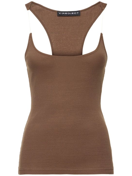 Y/PROJECT: Invisible strap jersey tank top - women_0 | Luisa Via Roma