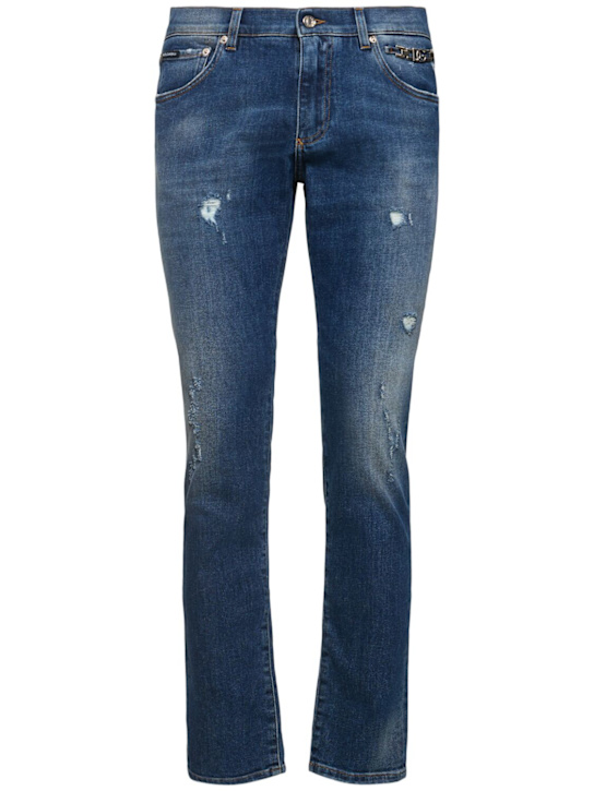 Dolce&Gabbana: Slim fit denim jeans - men_0 | Luisa Via Roma