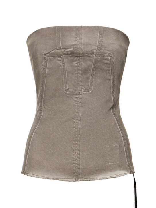 Rick Owens DRKSHDW: Denim bustier top - women_0 | Luisa Via Roma