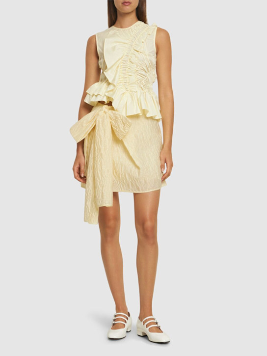 Cecilie Bahnsen: Gigi flurry matelassé mini skirt - Yellow - women_1 | Luisa Via Roma