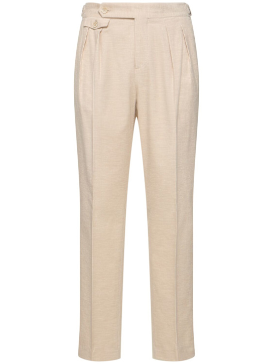 Brunello Cucinelli: Cotton & cashmere corduroy pants - men_0 | Luisa Via Roma