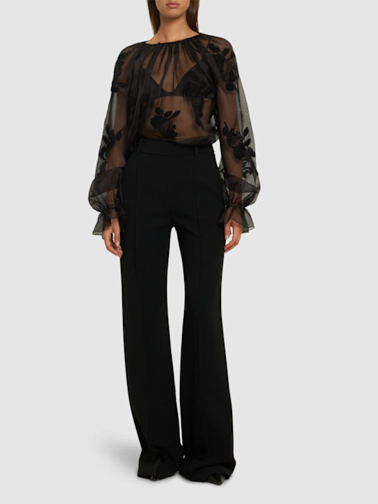 Ermanno Scervino: Embroidered silk organza shirt - women_1 | Luisa Via Roma
