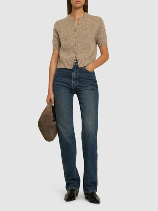 Khaite: Danielle high rise straight denim jeans - women_1 | Luisa Via Roma