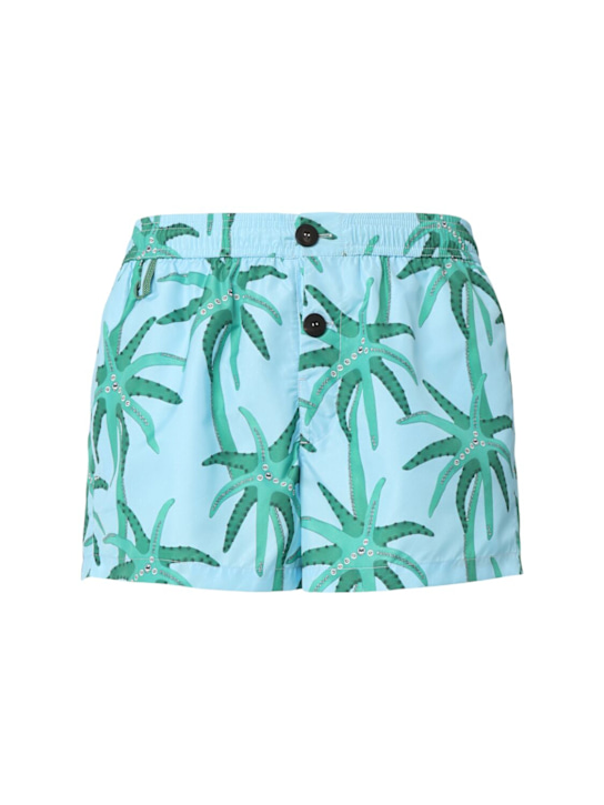 Jacquemus: Le maillot puntini nylon swimwear - Print Palmtrees - men_0 | Luisa Via Roma