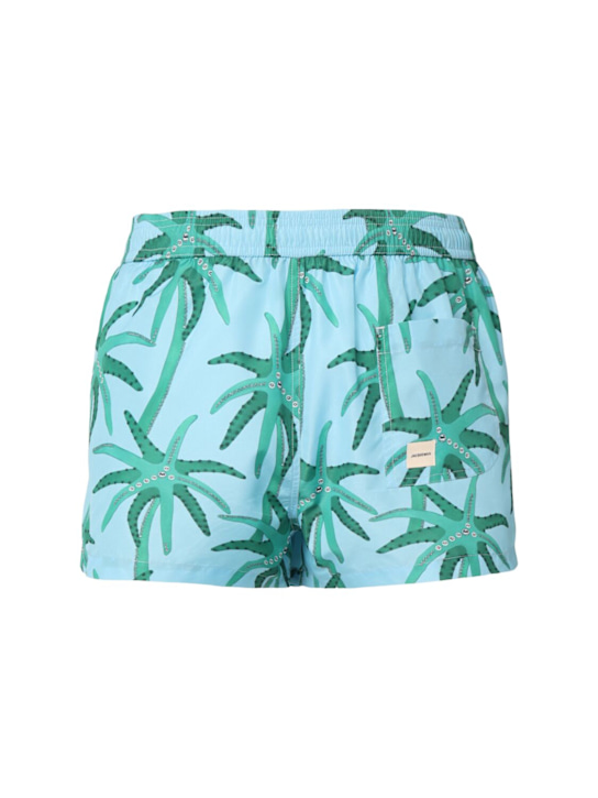 Jacquemus: Le maillot puntini nylon swimwear - Print Palmtrees - men_2 | Luisa Via Roma