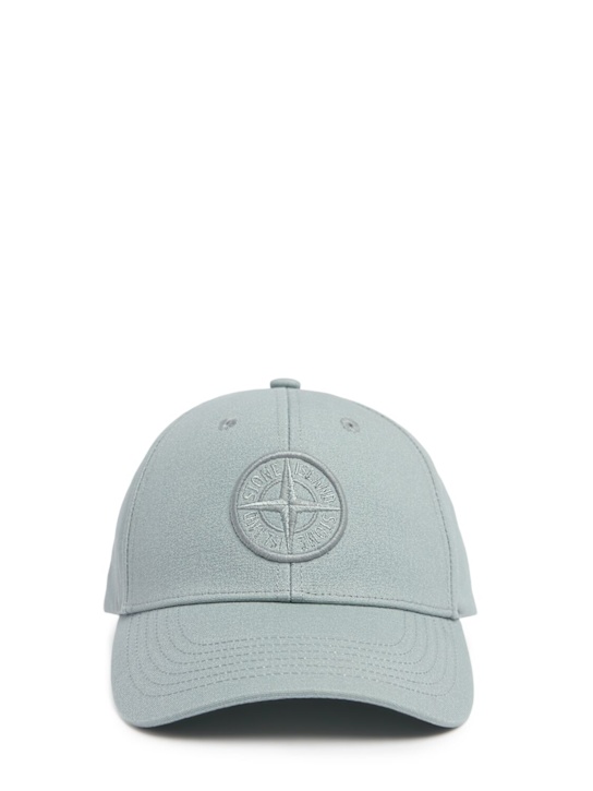 Stone Island: Cotton logo cap - men_0 | Luisa Via Roma
