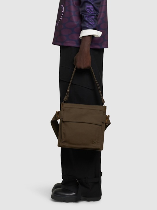 Burberry: Petit sac cabas en toile Trench - men_1 | Luisa Via Roma