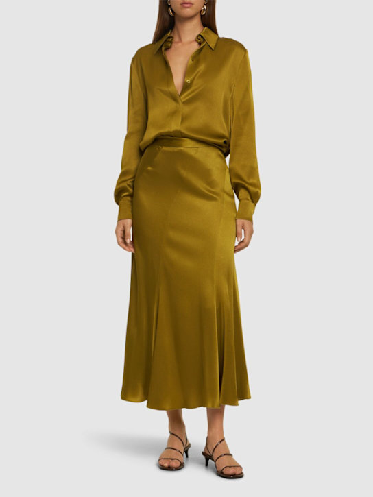 Alberta Ferretti: Satin shirt - women_1 | Luisa Via Roma