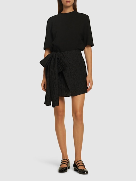 Cecilie Bahnsen: Gigi flurry matelassé mini skirt - Black - women_1 | Luisa Via Roma