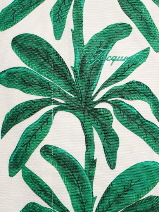Jacquemus: La chemise jean cotton printed ss shirt - Beige/Green - men_4 | Luisa Via Roma