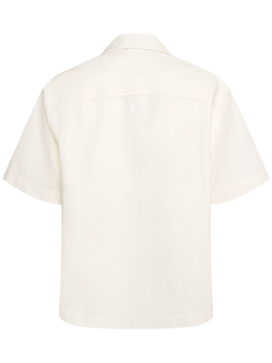 Jacquemus: La chemise jean cotton printed ss shirt - Beige/Green - men_3 | Luisa Via Roma