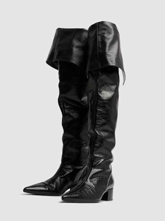 Khaite: 40mm Andee leather over-the-knee boots - Black - women_2 | Luisa Via Roma
