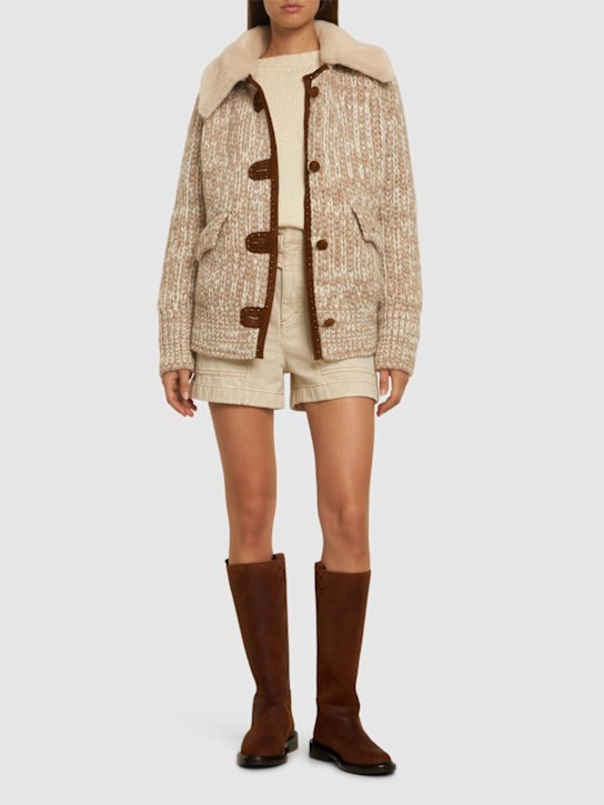 Ermanno Scervino: Jacke aus Strick und Shearling - women_1 | Luisa Via Roma