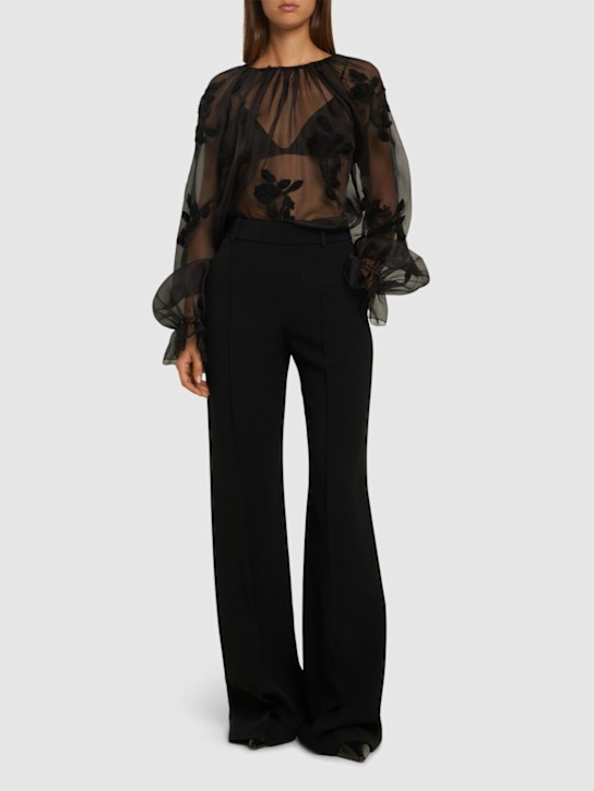 Ermanno Scervino: Straight viscose blend pants - women_1 | Luisa Via Roma