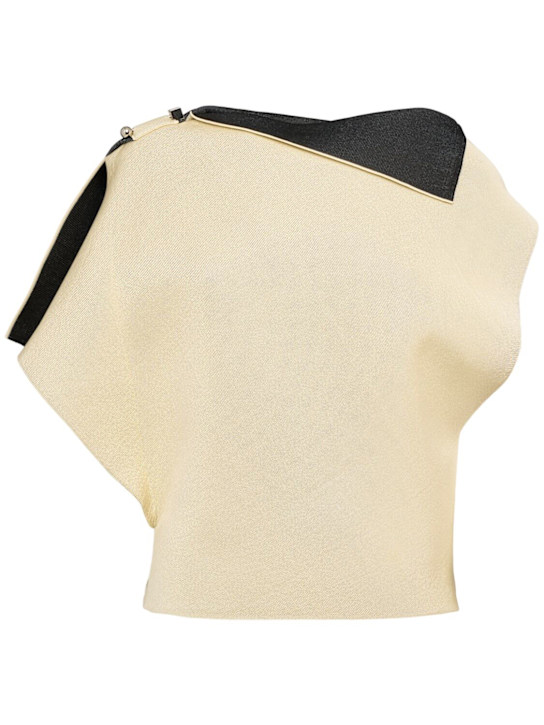 Jacquemus: Top asimmetrico La Maille Trapeze - Giallo Chiaro - women_0 | Luisa Via Roma