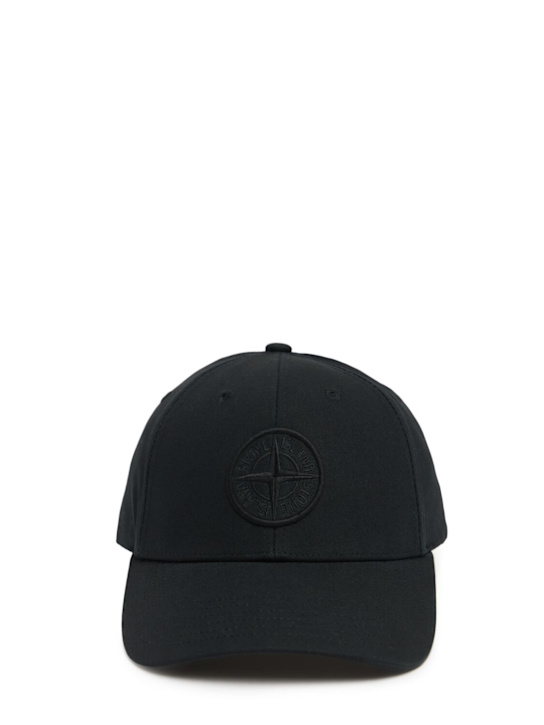 Stone Island: Cotton logo cap - men_0 | Luisa Via Roma