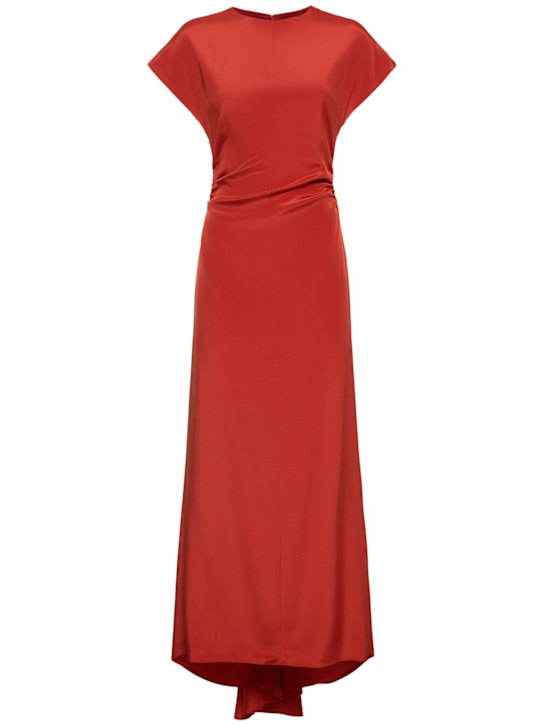 TOVE: Neveah silk blend long dress - Red - women_0 | Luisa Via Roma