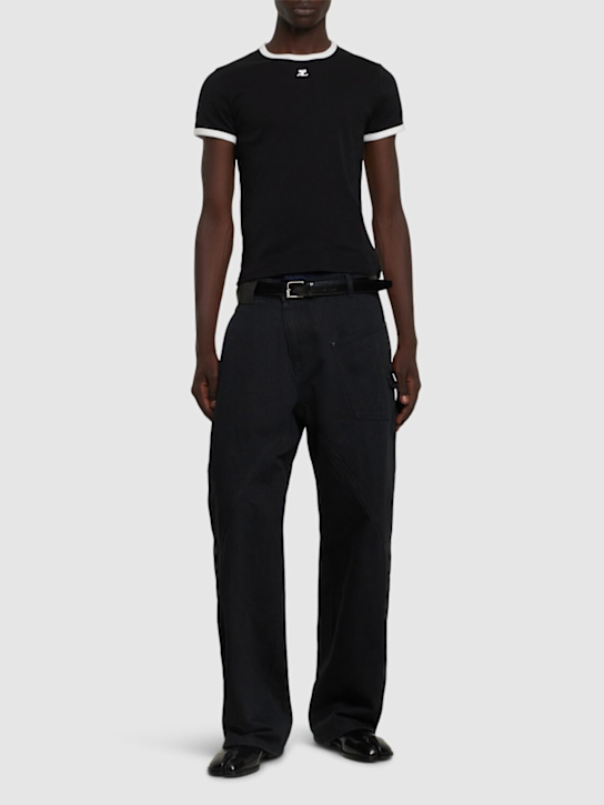 Courrèges: Bumpy contrast jersey t-shirt - men_1 | Luisa Via Roma