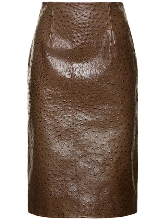 Este leather pencil midi skirt - Thumbnail 1