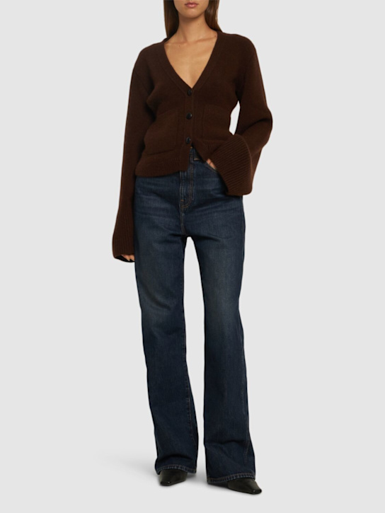 Khaite: Bonnie high rise straight jeans - Blue - women_1 | Luisa Via Roma