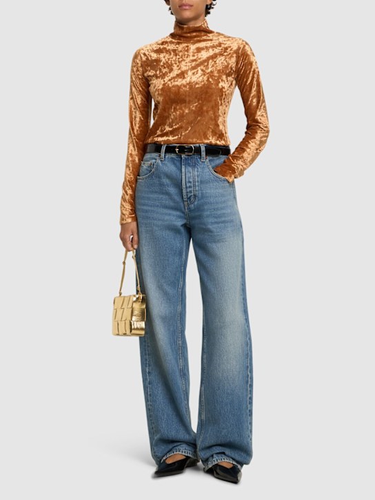 Forte_forte: Iridescent stretch velvet l/s top - women_1 | Luisa Via Roma