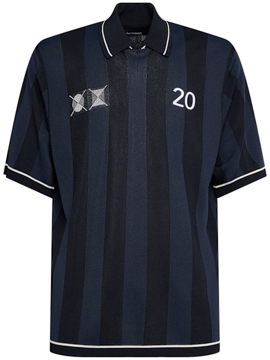 Jacquemus: Le polo liga football polo - Navy - men_0 | Luisa Via Roma
