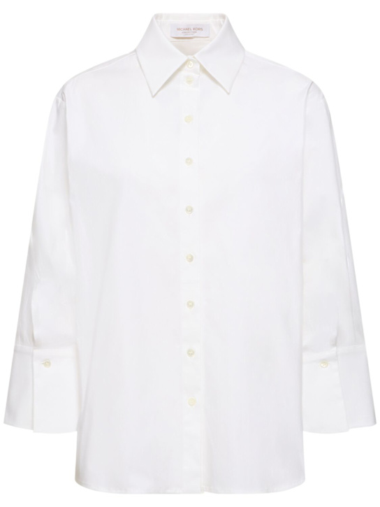 Spiral sleeve oversize poplin shirt - Thumbnail 1