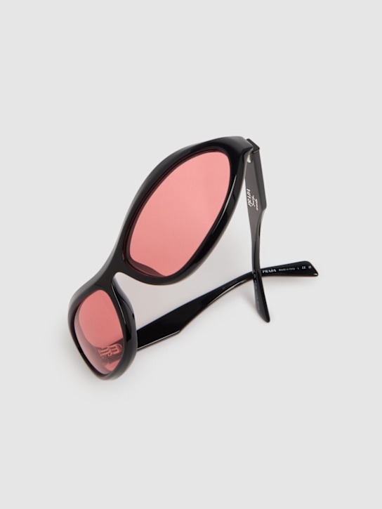 Prada: Round acetate sunglasses - Black/Pink - men_1 | Luisa Via Roma