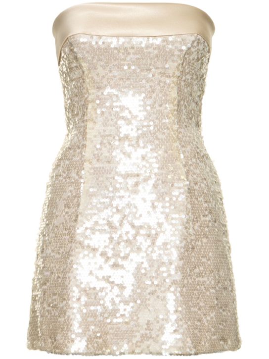 Philosophy Di Lorenzo Serafini: Strapless sequined mini dress - women_0 | Luisa Via Roma