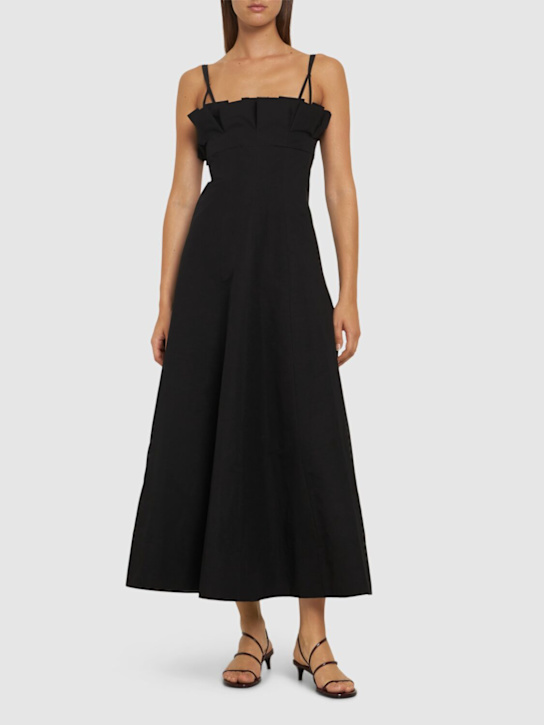 Ruched cotton blend long dress - Thumbnail 2