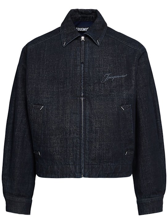 Jacquemus: La veste de-nîmes canevas denim jacket - Navy - men_0 | Luisa Via Roma