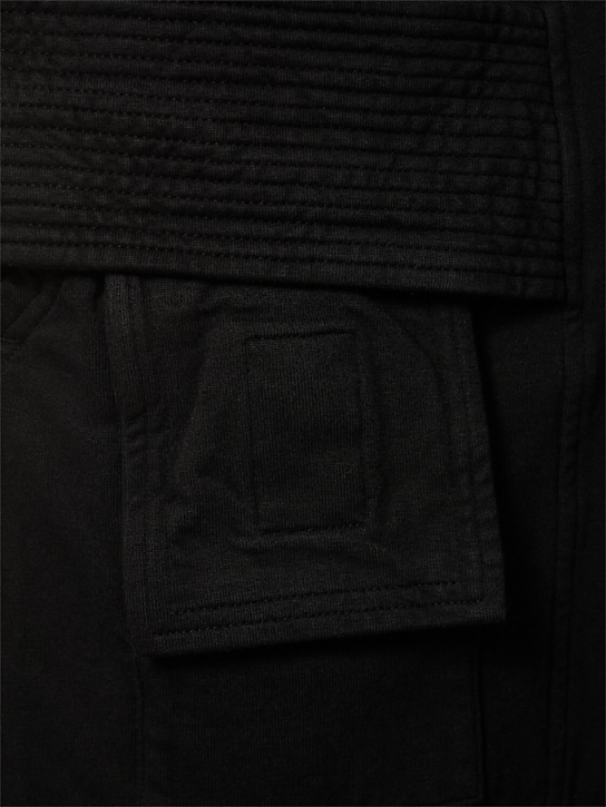 Rick Owens DRKSHDW: Creatch cotton drawstring cargo pants - men_3 | Luisa Via Roma