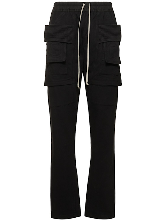 Rick Owens DRKSHDW: Creatch cotton drawstring cargo pants - men_0 | Luisa Via Roma