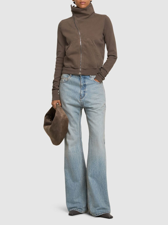 Rick Owens DRKSHDW: Mountain jersey turtleneck sweatshirt - women_1 | Luisa Via Roma